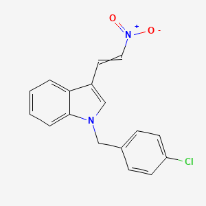 molecular formula C17H13ClN2O2 B8336291 1-[(4-Chlorophenyl)methyl]-3-(2-nitroethenyl)indole CAS No. 151409-86-8