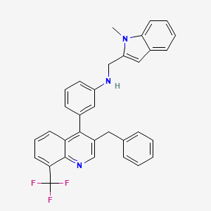 1H-Indole-2-methanamine, 1-methyl-N-[3-[3-(phenylmethyl)-8-(trifluoromethyl)-4-quinolinyl]phenyl]-
