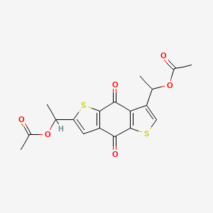 molecular formula C18H16O6S2 B8336340 2,7-Bis(1-acetoxyethyl)benzo[1,2-b:4,5-b']dithiophene-4,8-dione 