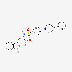 3-(1H-indol-3-yl)-2-[[4-(4-phenylpiperidin-1-yl)phenyl]sulfonylamino]propanoic acid