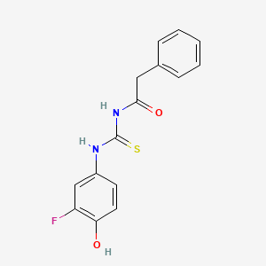 molecular formula C15H13FN2O2S B8336383 1-(3-Fluoro-4-hydroxyphenyl)-3-(2-phenylacetyl)thiourea 