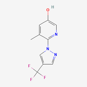 molecular formula C10H8F3N3O B8336399 5-methyl-6-(4-(trifluoromethyl)-1H-pyrazol-1-yl)pyridin-3-ol 