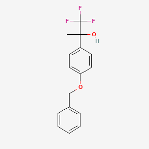 molecular formula C16H15F3O2 B8336461 4-(2-Hydroxy-1,1,1-trifluoro-2-propyl)phenol benzyl ether 