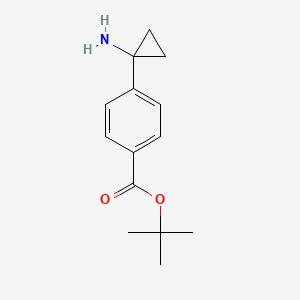 molecular formula C14H19NO2 B8336469 Tert-butyl 4-(1-aminocyclopropyl)benzoate 