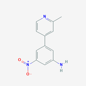 molecular formula C12H11N3O2 B8336550 3-(2-Methylpyridin-4-yl)-5-nitrobenzenamine 