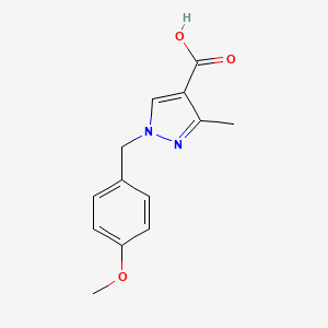 molecular formula C13H14N2O3 B8336561 1-(4-methoxybenzyl)-3-methyl-1H-pyrazole-4-carboxylic acid 