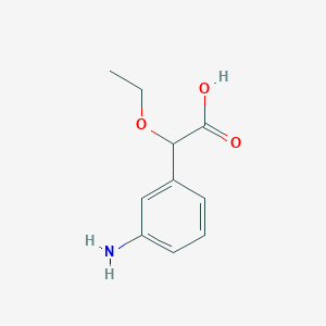 molecular formula C10H13NO3 B8336587 (+/-)-2-Ethoxy-2-(3'-aminophenyl)-acetic acid 