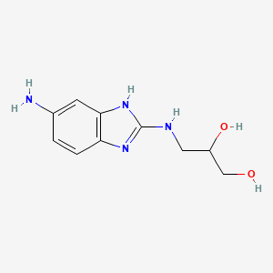 molecular formula C10H14N4O2 B8336648 5-Amino-2-(2,3-dihydroxypropylamino)benzimidazole 