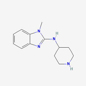 molecular formula C13H18N4 B8336659 (1-methyl-1H-benzimidazol-2-yl)(piperidin-4-yl)amine 