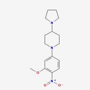 molecular formula C16H23N3O3 B8336680 1-(3-Methoxy-4-nitro-phenyl)-4-pyrrolidin-1-yl-piperidine CAS No. 761440-23-7