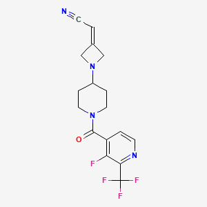 molecular formula C17H16F4N4O B8336701 2-(1-(1-(3-Fluoro-2-(trifluoromethyl)isonicotinoyl)piperidin-4-yl)azetidin-3-ylidene)acetonitrile 