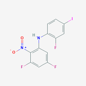 molecular formula C12H6F3IN2O2 B8336849 3,5-difluoro-N-(2-fluoro-4-iodophenyl)-2-nitroaniline 