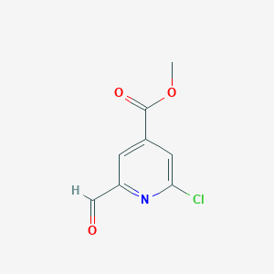 molecular formula C8H6ClNO3 B8336857 Methyl 2-chloro-6-formylisonicotinate 