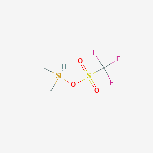 molecular formula C3H7F3O3SSi B8336860 Methanesulfonic acid, trifluoro-, dimethylsilyl ester 