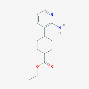 molecular formula C14H20N2O2 B8336964 trans-4-(2-Amino-pyridin-3-yl)-cyclohexanecarboxylic acid ethyl ester 
