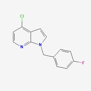 molecular formula C14H10ClFN2 B8337020 4-chloro-1-(4-fluorobenzyl)-1H-pyrrolo[2,3-b]pyridine 