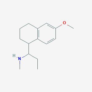 molecular formula C15H23NO B8337040 1-(6-Methoxy-1,2,3,4-tetrahydro-1-naphthyl)-N-methyl-1-amino propane 