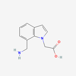 molecular formula C11H12N2O2 B8337046 2-(7-(Aminomethyl)-1H-indol-1-yl)acetic acid 