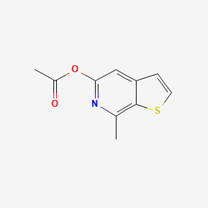 molecular formula C10H9NO2S B8337110 5-Acetoxy-7-methylthieno[2,3-c]pyridine 