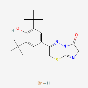 molecular formula C19H26BrN3O2S B8337115 3-(3,5-Di-t-butyl-4-hydroxyphenyl)-6-oxo-6,7-dihydro-2H-imidazo(2,1-b)(1,3,4)thiadiazine HBr CAS No. 117829-34-2