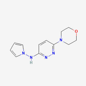 molecular formula C12H15N5O B8337142 6-Morpholino-N-(1H-pyrrol-1-yl)-3-pyridazineamine 