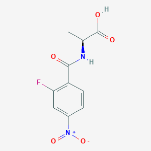 molecular formula C10H9FN2O5 B8337143 (S)-2-(2-Fluoro-4-nitrobenzamido)propanoic acid 