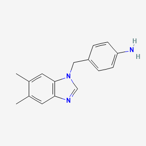 molecular formula C16H17N3 B8337148 1-(4-aminobenzyl)-5,6-dimethyl-1H-benzimidazole 
