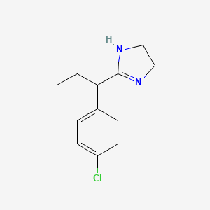 molecular formula C12H15ClN2 B8337169 2-[1-(4-chlorophenyl)propyl]-4,5-dihydro-1H-imidazole CAS No. 945541-59-3
