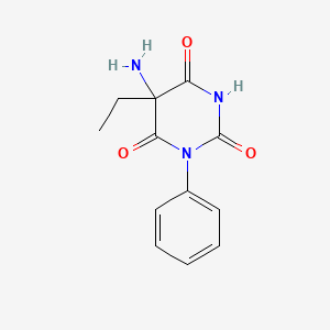 molecular formula C12H13N3O3 B8337177 5-Amino-5-ethyl-1-phenylbarbituric acid 