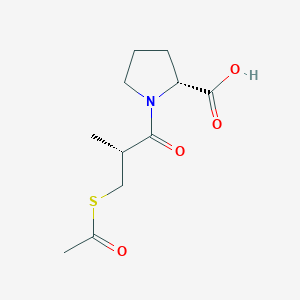 molecular formula C11H17NO4S B8337184 1-[(2R)-3-(Acetylthio)-2-methyl-1-oxopropyl]-D-proline CAS No. 224626-08-8