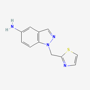molecular formula C11H10N4S B8337330 1-(1,3-thiazol-2-ylmethyl)-1H-indazol-5-amine 