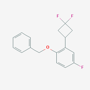 molecular formula C17H15F3O B8337334 Benzyl 2-(3,3-difluorocyclobutyl)-4-fluorophenyl ether 