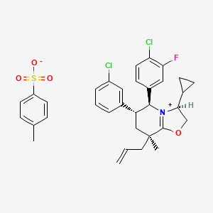 (3S,5S,6R,8S)-8-Allyl-5-(4-chloro-3-fluorophenyl)-6-(3-chlorophenyl)-3-cyclopropyl-8-methyl-2,3,5,6,7,8-hexahydrooxazolo[3,2-a]pyridin-4-ium 4-methylbenzenesulfonate