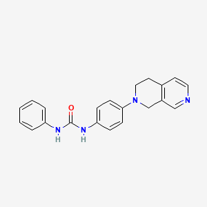 molecular formula C21H20N4O B8337352 1-[4-(3,4-dihydro-2,7-naphthyridin-2(1H)-yl)phenyl]-3-phenylurea 