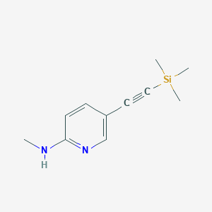 molecular formula C11H16N2Si B8337377 Methyl-(5-trimethylsilanylethynyl-pyridin-2-yl)-amine 