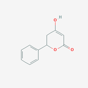 molecular formula C11H10O3 B8337414 4-hydroxy-6-phenyl-5,6-dihydro-2H-pyran-2-one 