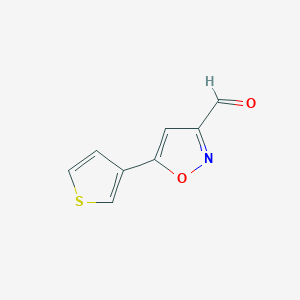 molecular formula C8H5NO2S B8337442 5-(3-Thienyl)isoxazole-3-carbaldehyde 