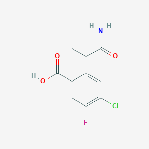 molecular formula C10H9ClFNO3 B8337458 2-(1-amino-1-oxopropan-2-yl)-4-chloro-5-fluorobenzoic acid 