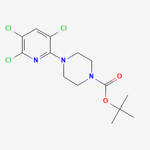 molecular formula C14H18Cl3N3O2 B8337483 4-(3,5,6-Trichloropyridin-2-yl)piperazine-1-carboxylic acid tert-butyl ester 