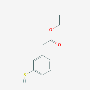 molecular formula C10H12O2S B8337606 (3-Mercapto-phenyl)-acetic acid ethyl ester 