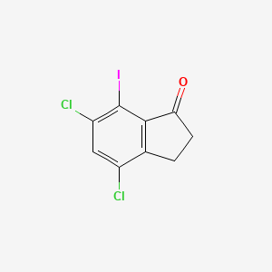molecular formula C9H5Cl2IO B8337651 4,6-Dichloro-7-iodoindan-1-one 
