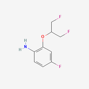 molecular formula C9H10F3NO B8337661 2-(1,3-Difluoropropan-2-yloxy)-4-fluoroaniline 