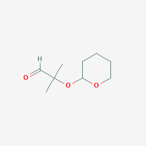molecular formula C9H16O3 B8337682 2-methyl-2-(tetrahydro-2H-pyran-2-yloxy)propanal 