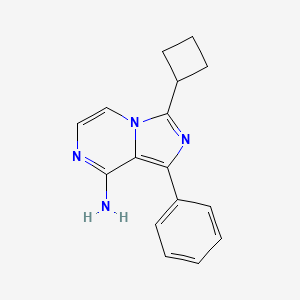 molecular formula C16H16N4 B8337739 3-Cyclobutyl-1-phenylimidazo[1,5-a]pyrazin-8-amine 