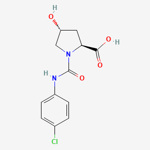 molecular formula C12H13ClN2O4 B8337797 (2S,4R)-1-(4-chlorophenyl-carbamoyl)-4-hydroxypyrrolidine-2-carboxylic acid 