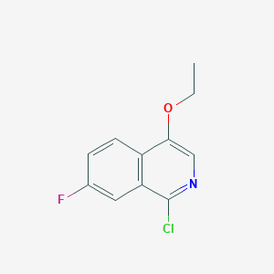 molecular formula C11H9ClFNO B8337856 1-Chloro-7-fluoro-4-ethoxyisoquinoline 