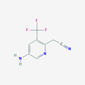 molecular formula C8H6F3N3 B8337860 5-Amino-3-(trifluoromethyl)pyridine-2-acetonitrile 