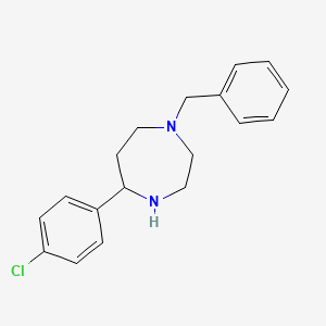 molecular formula C18H21ClN2 B8337882 (+/-)-1-Benzyl-5-(4-chlorophenyl)-1,4-diazepane 