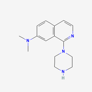 molecular formula C15H20N4 B8337916 7-Dimethylamino-1-piperazin-1-ylisoquinoline 