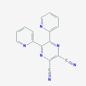 molecular formula C16H8N6 B8337990 5,6-Di(2-pyridyl)pyrazine-2,3-dicarbonitrile 